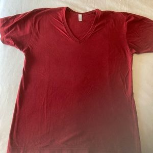 American Apparel V neck red t-shirt size M